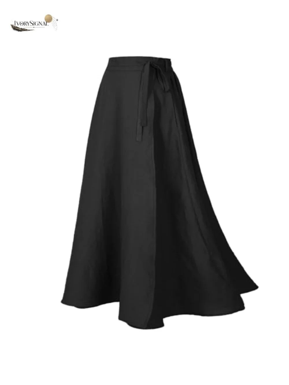 Linen Wrap Skirt A-Line Maxi Casual Summer Beach Vintage